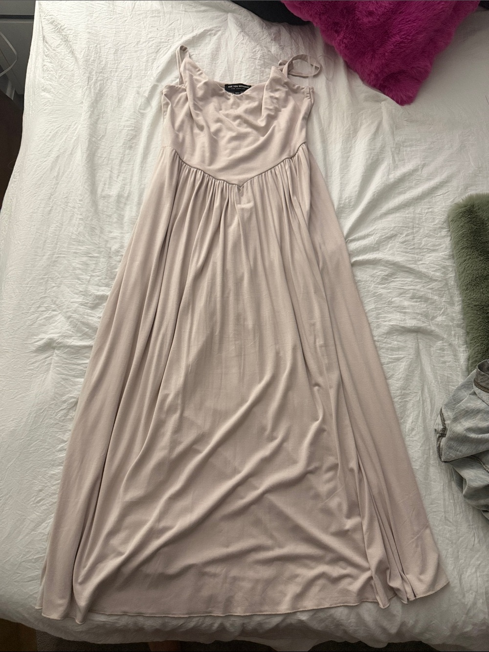 Elegant Women's Light Beige Maxi Dress